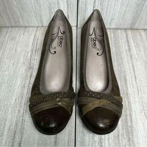 Abeo Nellie Brown Leather Mary Jane Pumps Heels Comfort Shoes Womens Size 9.5
